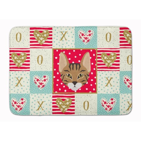 Carolines Treasures 19 x 27 in. Savannah Cat Love Machine Washable Memory Foam Mat CK5157RUG